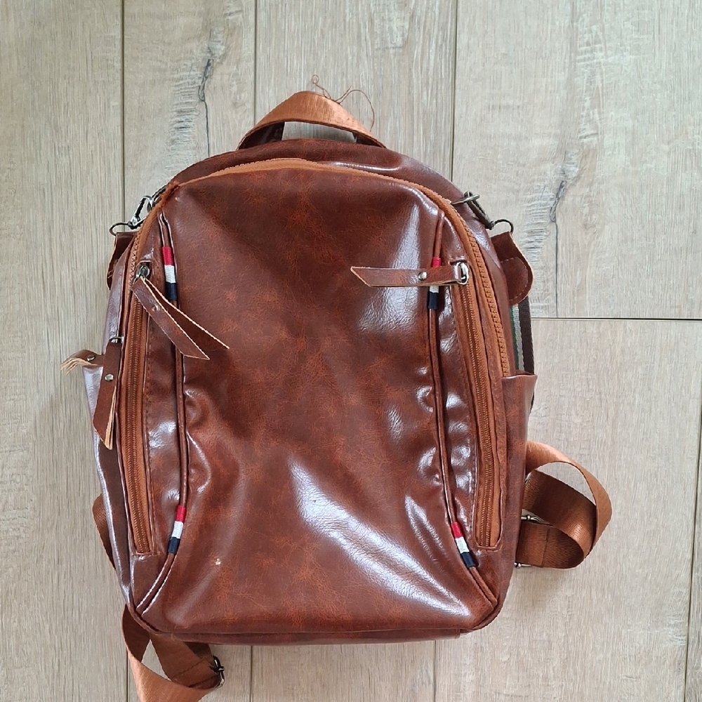Brown Leather Backpack - Picture 4 of 14